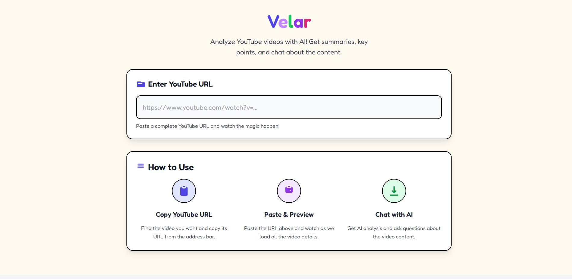 YT Info Main Interface